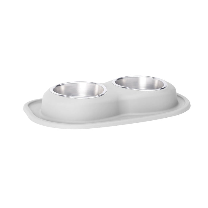 WeatherTech Double Low Pet Feeding System, Stainless Steel - Jeffers - Animal & Pet Supplies > Pet Bowls, Feeders & Waterers