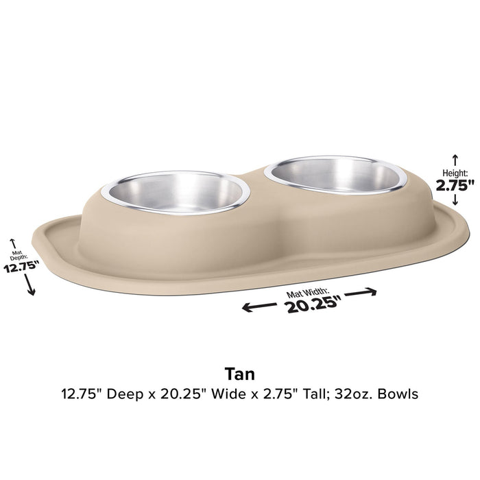 WeatherTech Double Low Pet Feeding System, Stainless Steel - Jeffers - Animal & Pet Supplies > Pet Bowls, Feeders & Waterers