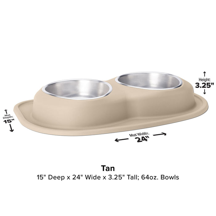 WeatherTech Double Low Pet Feeding System, Stainless Steel - Jeffers - Animal & Pet Supplies > Pet Bowls, Feeders & Waterers