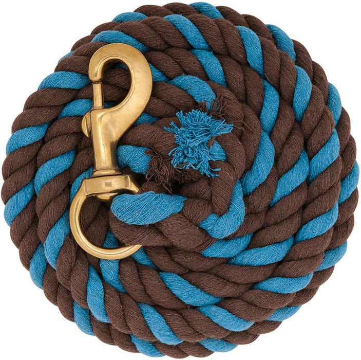 Weaver Colored Cotton Lead Ropes with Solid Brass Snap, 10' L - Jeffers - Horse Supplies > Horse Tack > Horse Halters