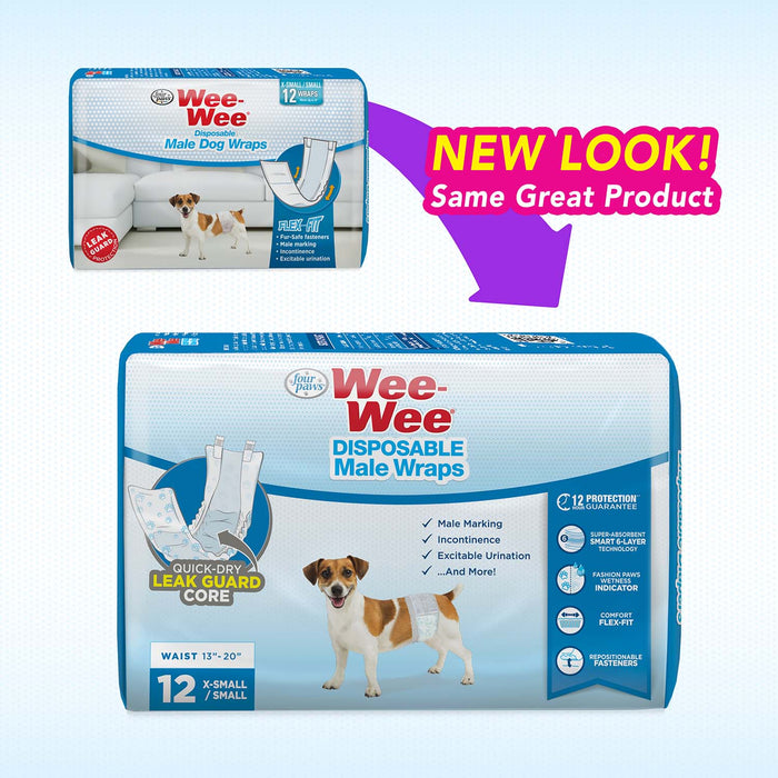 Wee - Wee Disposable Male Dog Wraps - Jeffers - Animal & Pet Supplies > Pet Training Aids