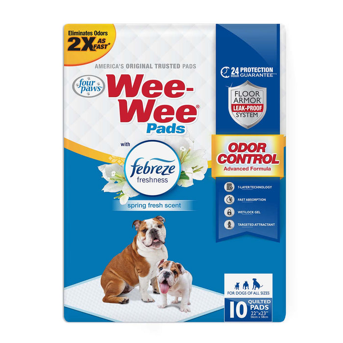 Wee - Wee Odor Control Dog Training Pads with Febreze Freshness - Jeffers - Animal & Pet Supplies > Pet Training Aids