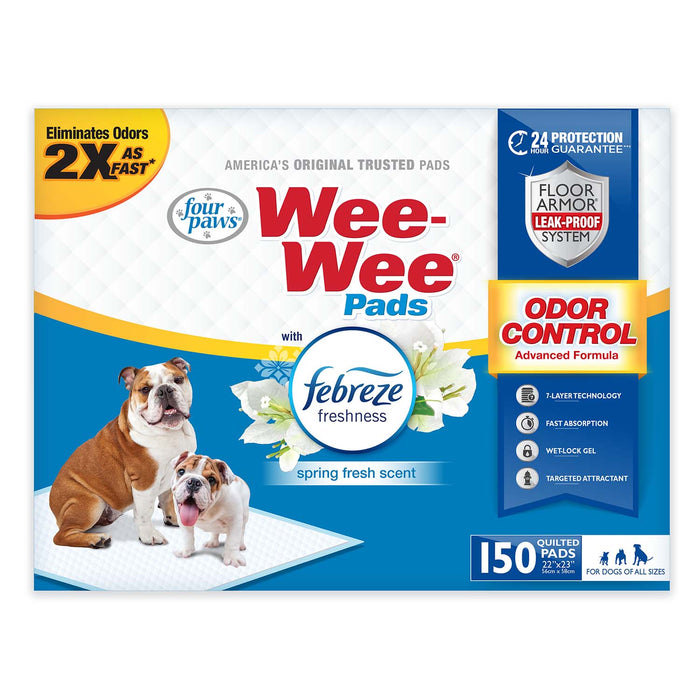 Wee - Wee Odor Control Dog Training Pads with Febreze Freshness - Jeffers - Animal & Pet Supplies > Pet Training Aids