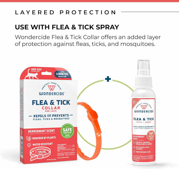 Wondercide Flea & Tick Collar for Cats, Peppermint - Jeffers - Animal Health & Wellness > Flea & Tick Control