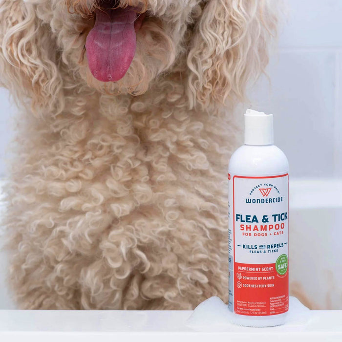 Wondercide Flea & Tick Shampoo for Dogs + Cats, 12 oz, Peppermint - Jeffers - Animal & Pet Supplies > Pet Grooming > Pet Shampoo & Conditioner