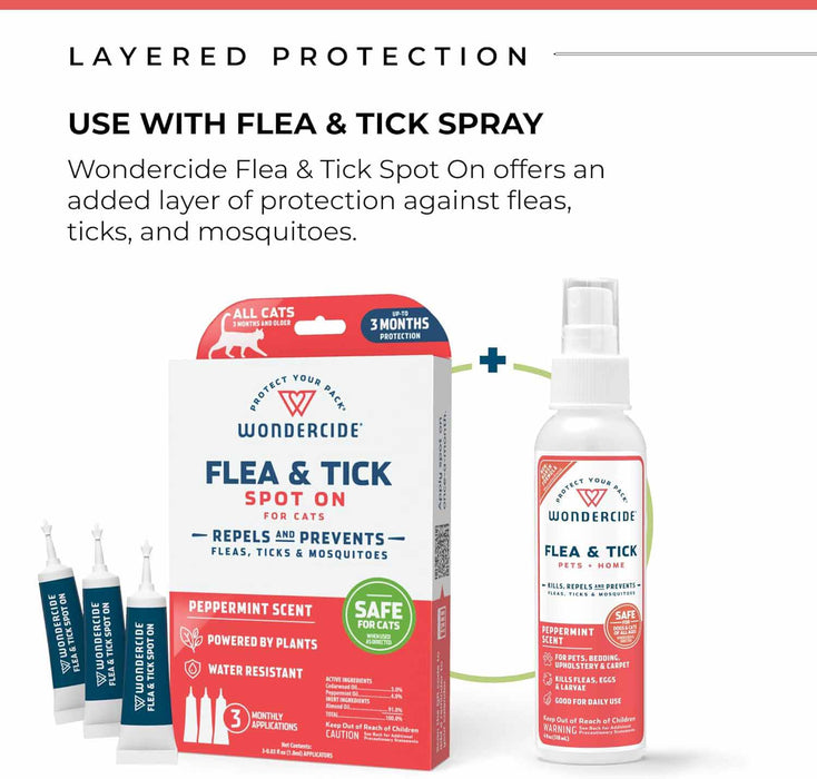 Wondercide Flea & Tick Spot On for Cats, Peppermint - Jeffers - Animal Health & Wellness > Flea & Tick Control