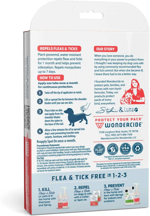 Wondercide Flea & Tick Spot On for Dogs, Peppermint - Jeffers - Animal Health & Wellness > Flea & Tick Control