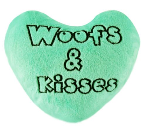 Woofs & Kisses Plush Conversation Heart - Jeffers - Dog Supplies > Dog Toys