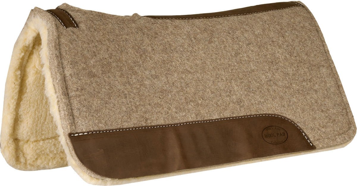 Wool Contoured Saddle Pad with Fleece Bottom, 32' x 31' - Jeffers - Horse Supplies > Horse Tack > Saddle Pads & Blankets