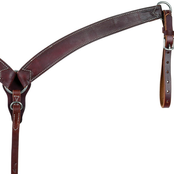 Weaver Working Cowboy Harness Leather Contoured Breast Collar w/ Stainless Steel Hardware