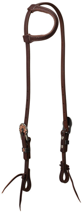 Working Tack Copper Flower Sliding Ear Headstall - Jeffers - Horse Supplies > Horse Tack > Bridles & Headstalls