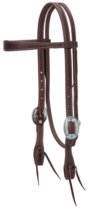 Working Tack Feather Designer Hardware Browband Headstall - Jeffers - Horse Supplies > Horse Tack > Bridles & Headstalls