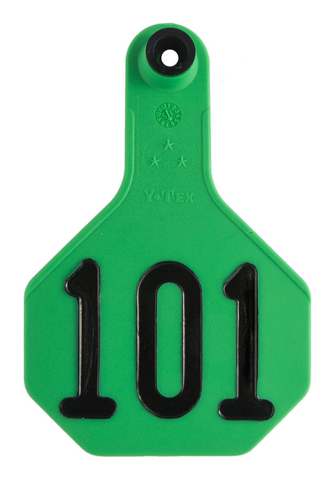 Y-Tex Numbered Cattle Ear Tag ID, Medium - Green 26-50 