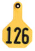 Y-Tex Numbered Cattle Ear Tag ID, Medium - Yellow 151-175 